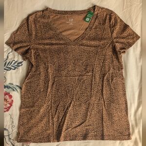 GAP Organic Cotton Brown Leopard Print Tee